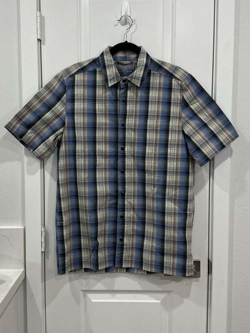 5.11 Tactical Men's Classic Covert Snap Button Blue Plaid Short Sleeve Shirt